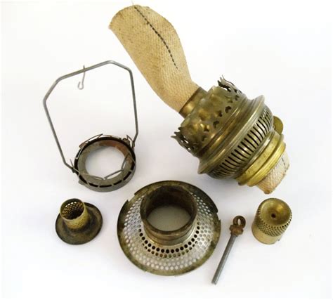Vintage Oil Lamp Replacement Parts Brass Supplies 6 Piece