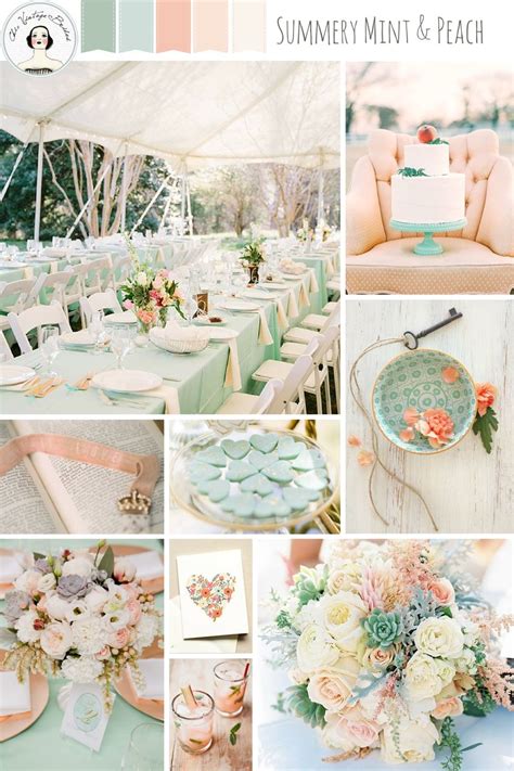 a romantic mint and peach wedding inspiration board spring wedding colors wedding themes spring