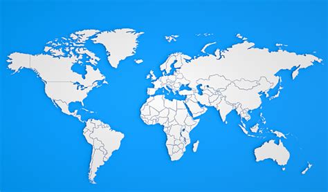 White Political World Map Stock Photo Download Image Now Istock