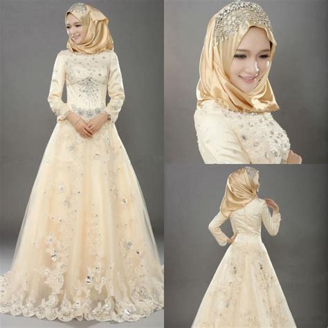 Muslim Wedding Dresses Indian Vintage Tulle Bridal Dresses With Lace