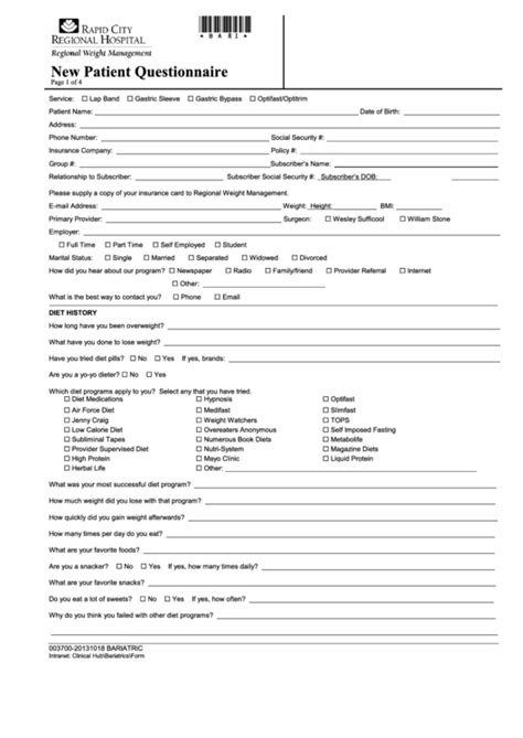 New Patient Questionnaire Template Printable Pdf Download