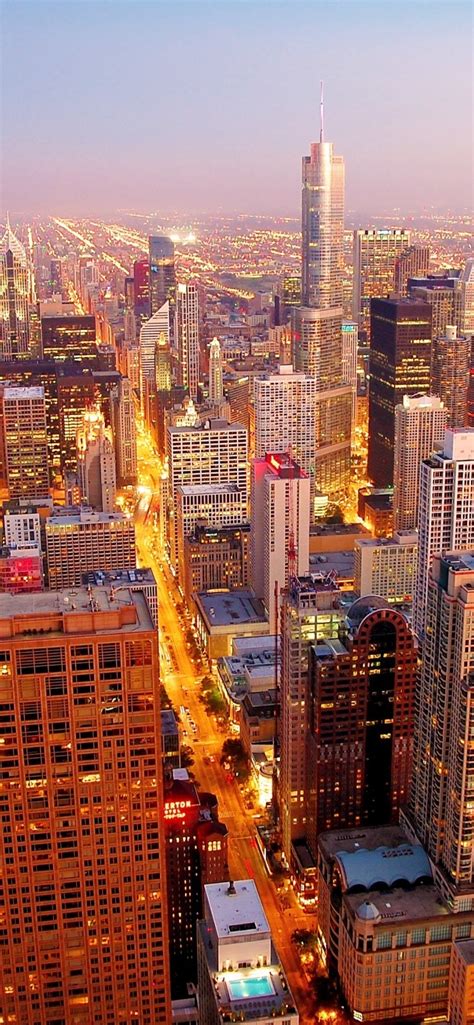 1242x2688 Chicago Skyscrapers Night Iphone Xs Max Wallpaper Hd City