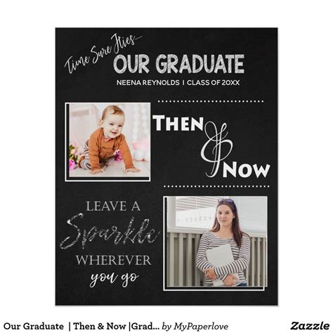 Our Graduate Then And Now Graduatio Photo Poster