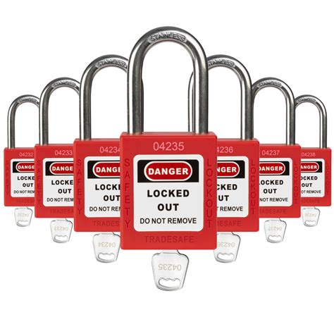 Buy Tradesafe Lockout Tagout Locks Set 7 Red Loto Locks Lockout Locks Keyed Different 1 Key