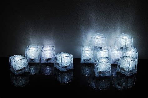 White Litecubes Led Light Up Glow In The Dark Ice Cubes