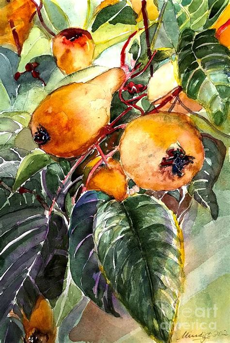 Pears In A Tree Painting By Mindy Newman Fine Art America