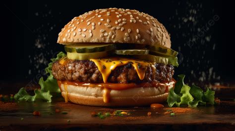 Food Burger Delicious Tempting Background Food Background Hamburger