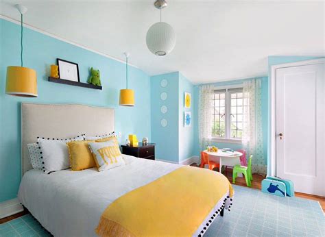 Light Teal And Yellow Bedroom