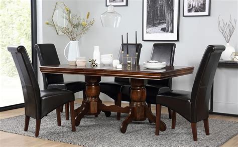 Whilst keeping the wood surface looking and feeling totally natural. Chatsworth Dark Wood Extending Dining Table - with 4 ...