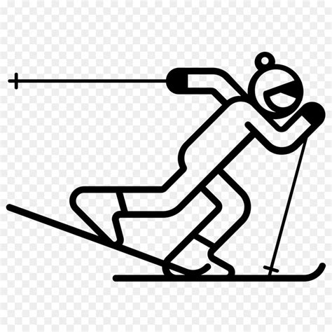 Ski Cartoon Black And White Clip Art Library