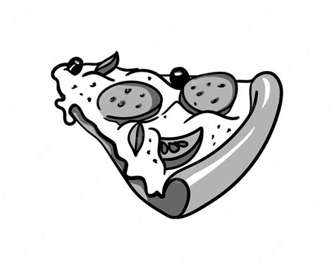 Premium Vector Hand Drawing Of A Slice Of Pizza Vector Sketch