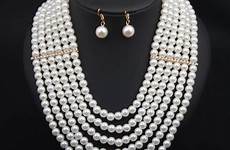 pearl set necklace jewelry women sets exaggerated bohemian layer earrings crystal multi luxury latest