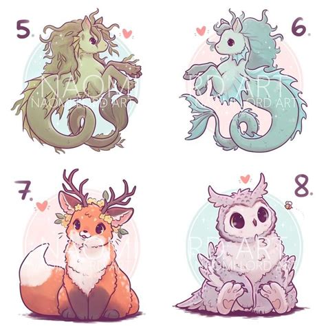 Cute Mythical Creatures Pt 2 Stickers Or Prints Etsy Cute Kawaii