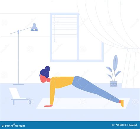 Sport Exercise At Home Keep Calm During Quarantine Stock Illustration