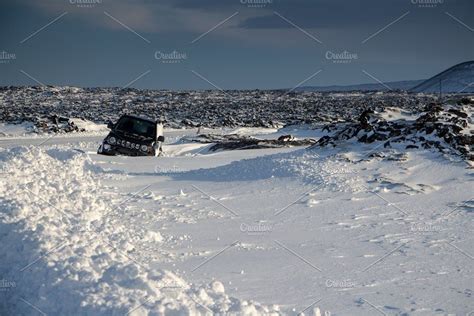 Car Stuck In Deep Snow Heard Island Trip Airplane View