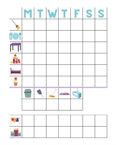 Free Printable Chore Chart For 4 Year Olds With Pictures