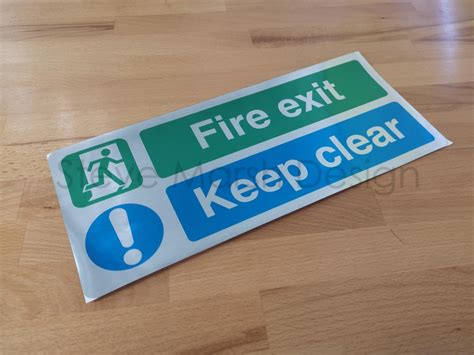 Self Adhesive Fire Exit Keep Clear Signs Steve Marsh Design
