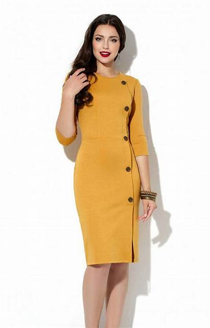 Mustard Yellow Office Jersey Spring Autumn Casual