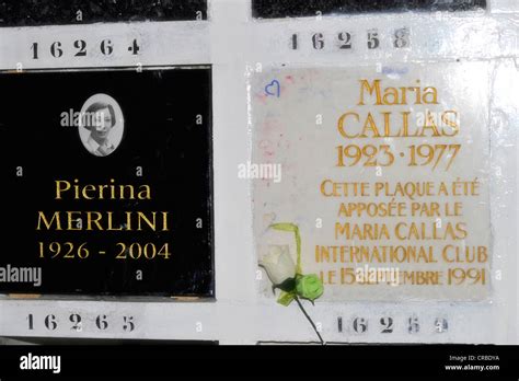 Urn Graves Of Maria Callas And Pierina Merlini Cimetière Du Père