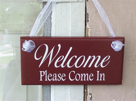 Welcome Please Come In Wood Vinyl Sign Business Office | Etsy | Vinyl ...
