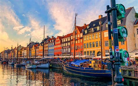 Copenhagen Colorful Buildings Waterfront Danish Cities Europe