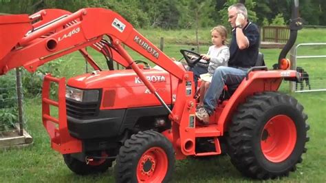 How to start a kubota tractor without a key home; Little Girl Drives Kubota L3400 Tractor (With A Little ...