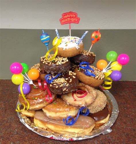 Donut Tower Birthday Cake Food Desserts Good Food