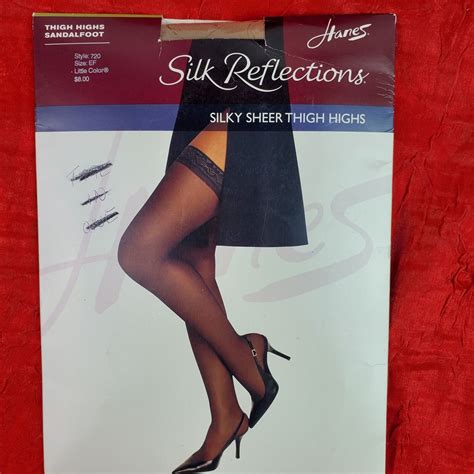 hanes silk reflections silky sheer thigh highs stockings sz ef little color ebay
