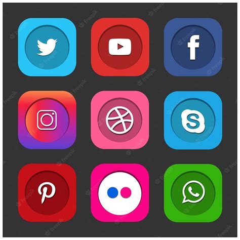 Free Vector Popular Social Media Icons