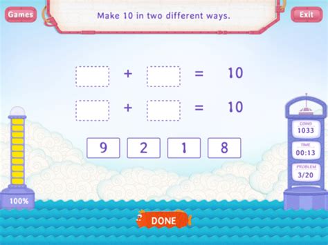 Make A Ten Using 2 Numbers Addition Practice With Fun Math Worksheet