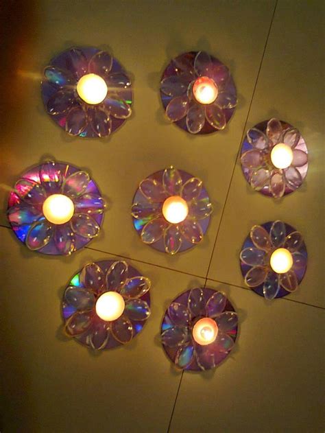 Beautiful Candle Holders Created Made Out Of Old Cds