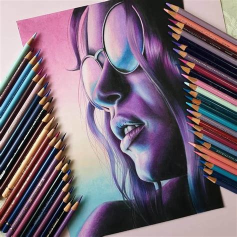 10 Color And 3 Bandw Portraits Colorful Drawings Prismacolor Art