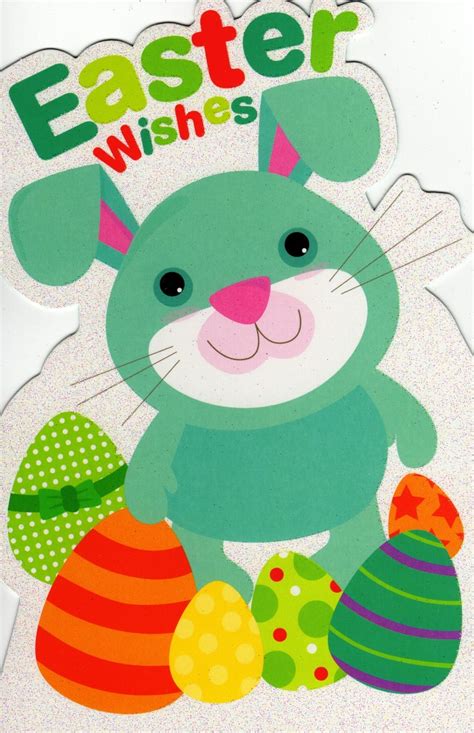 Cute Easter Bunny Shaped Happy Easter Greeting Card