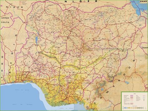 Large Detailed Map Of Nigeria With Cities And Towns