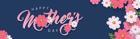 Mothers Day Banner Background Layout With Flowergreetings And Presents