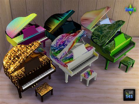 6 Recolored Pianos Set By Mabra At Arte Della Vita Sims 4 Updates