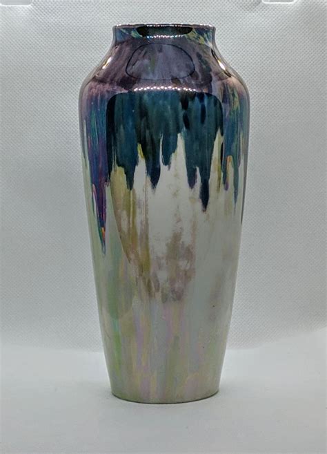 Antique Lusterware Ceramic Vase Rs Prussia Tillowitz Silesia Ca