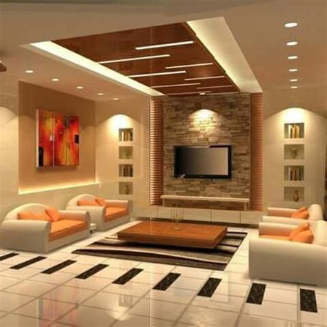The classic monotone style has a brown interior, including the roof area. Drawing room | Bedroom false ceiling design, Ceiling ...