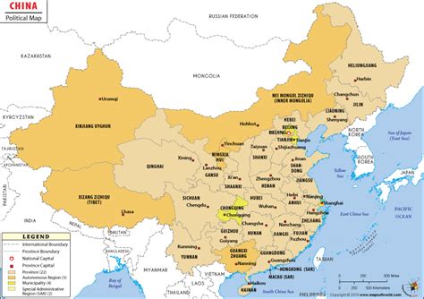 Political Map Of China China Provinces Map
