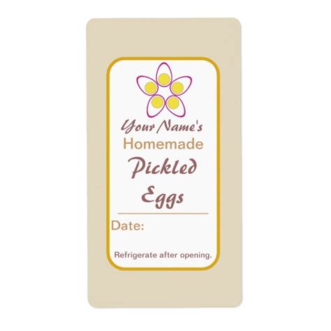 Custom Jar Labels Pickled Eggs Personalised