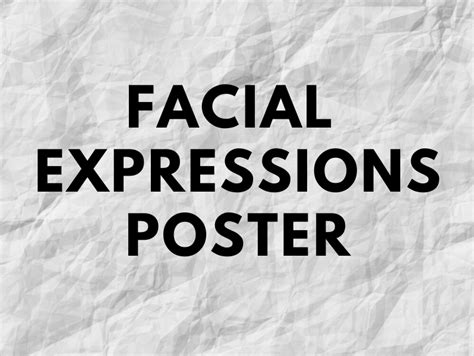 Facial Expressions Poster Teaching Resources
