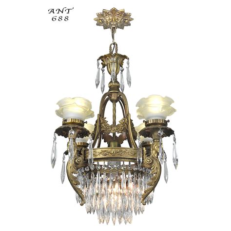 We carry a wide range of crystal styles including reproduction antique brass chandeliers, brass crystal chandeliers, metal chandeliers, and other materials such. French Crystal Chandelier Antique 4 Arm Figural Ceiling ...