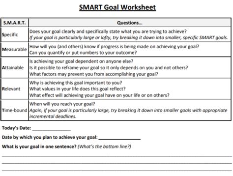 Top 9 Free Goal Setting Templates Excel Word Pdf