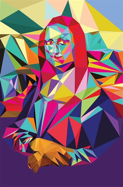 Low Poly Mona Lisa Giocondo Low Poly Art Famous Artists Graphic