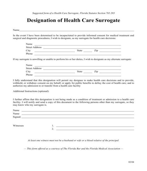 Clinicians/health care teams administer the pda to patients in preparation for a decision around knee oa treatment options. FREE 5+ Health Care Surrogate Forms in PDF