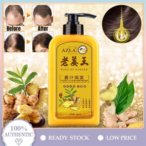 Azla Ginger Hair Shampoo 500ml Anti Hair Loss Ginger Shampoo Oil