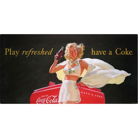 coca cola play refreshed girl in white wall decal etsy
