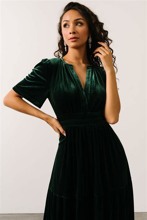 Artemis Velvet Maxi Dress Emerald Baltic Born
