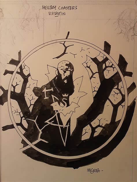 Mike Mignola Grigori Rasputin Hellboy Coaster Illustration Originale