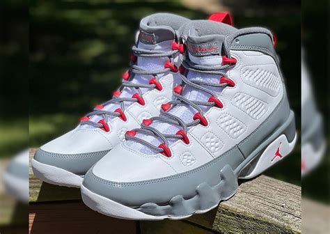 Fire Red And Cool Grey Accent This Air Jordan 9 Sneaker News